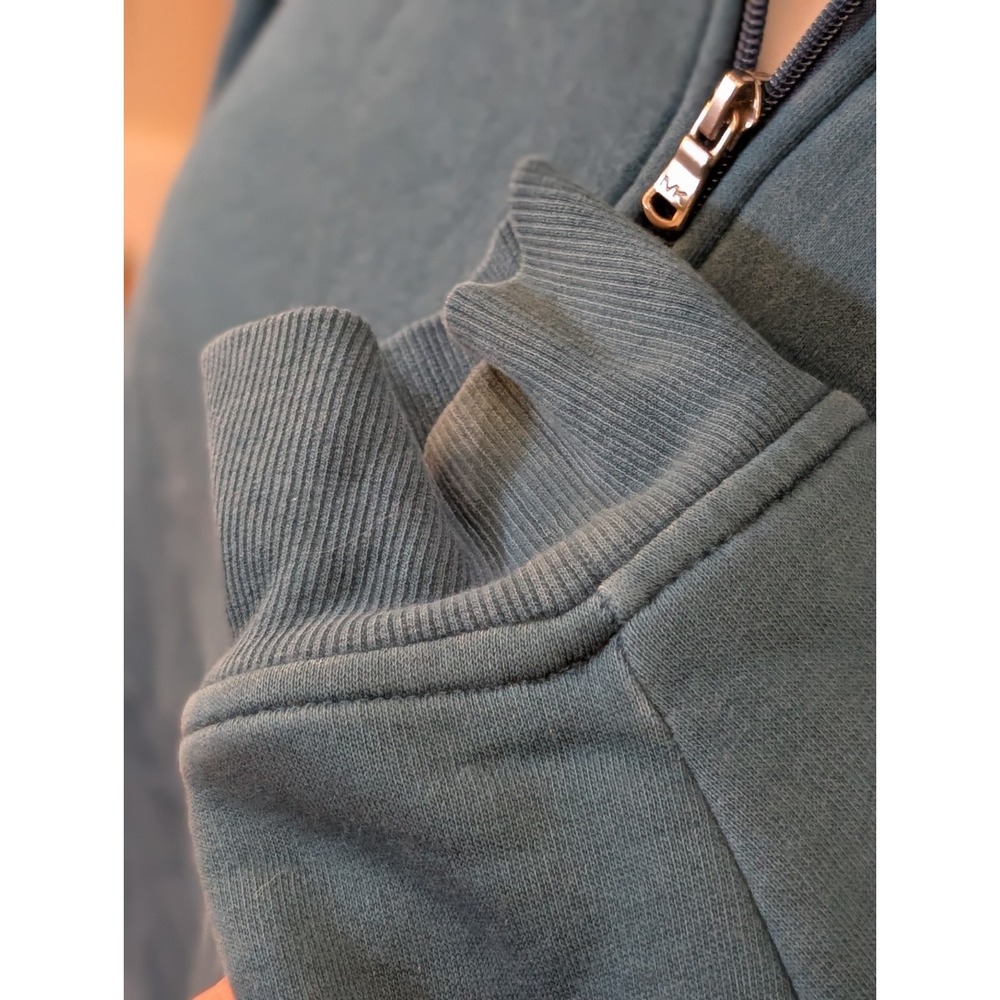 Michael Kors Womens Sherpa Lined Full Zip Hoodie Teal Blue Jacket Size L Large - Picture 8 of 14